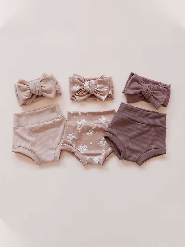 Baby Knit Shorts and Bow Headband
