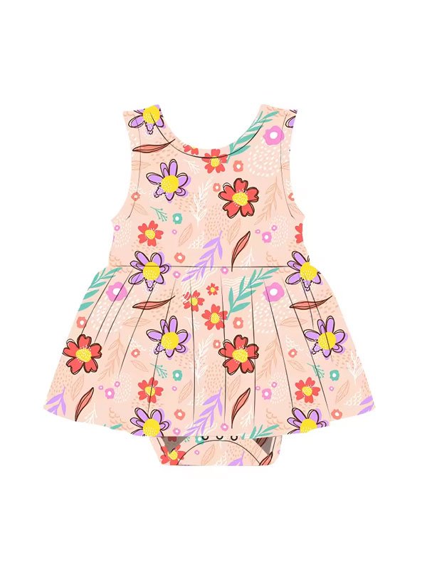 Sleeveless Girls Printed Dress - 图片 2