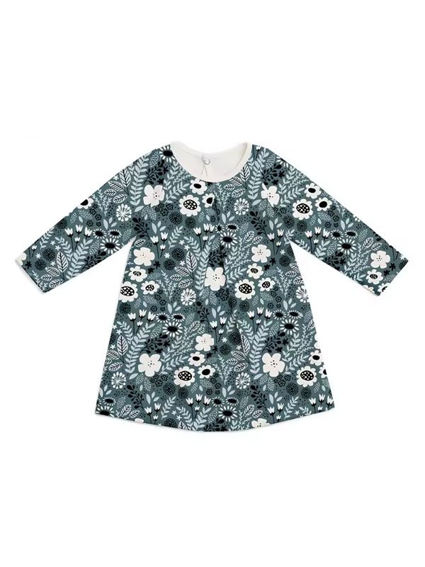 Long Sleeve Printing Little Girls Dresses - 图片 4