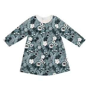 Long Sleeve Printing Little Girls Dresses