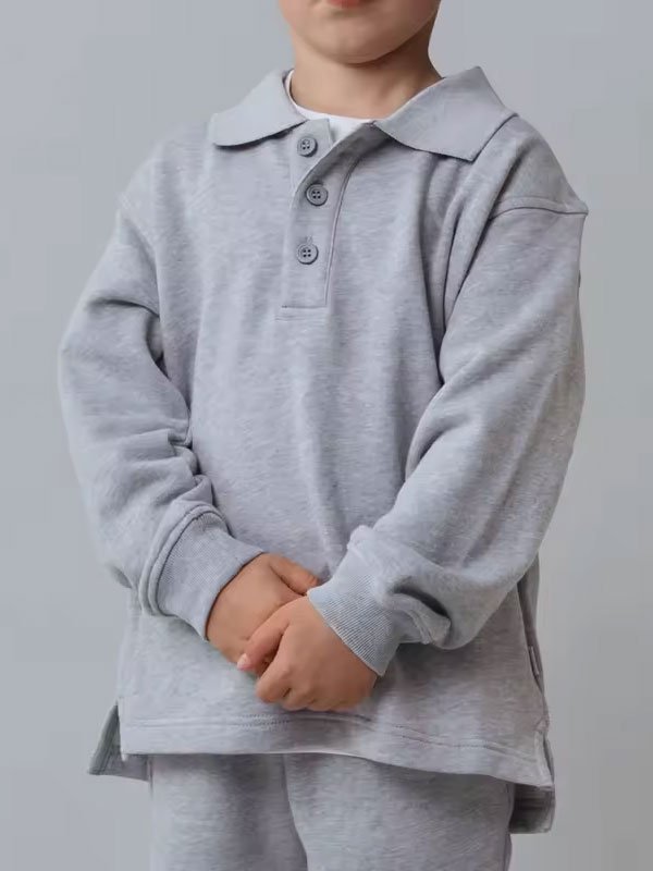 Solid Color Kids Polo Shirt - 图片 4